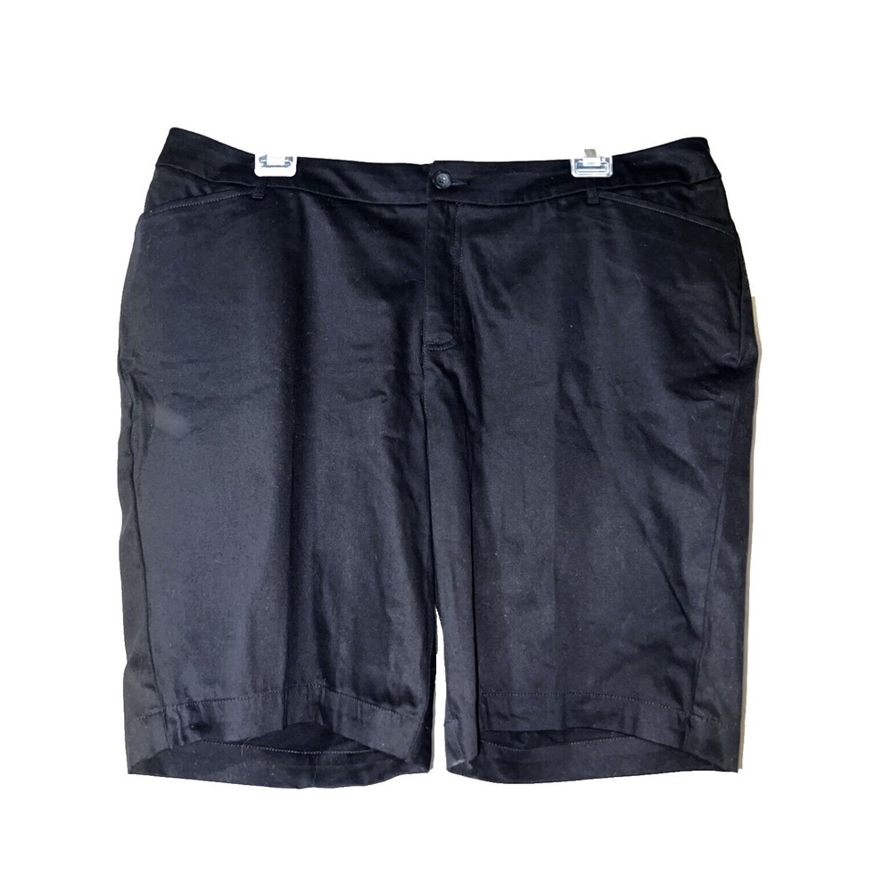 St Johns Bay Secretly Slender Classic Fit Black Bermuda Shorts Womens 22W NWT